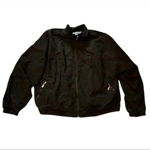 Vintage 80s Koret Women's Black Retro Windbreaker Size XL
